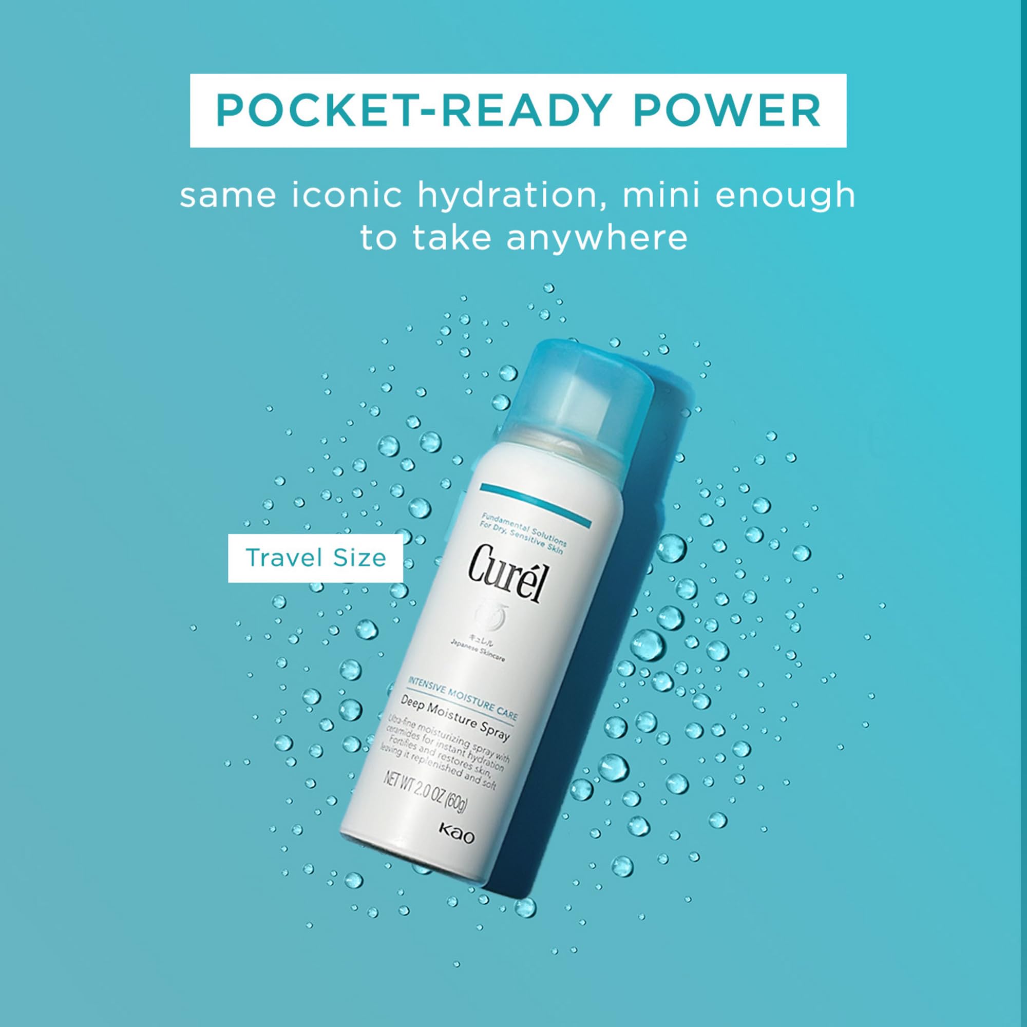 Curel Curél Spray Hydratant Profond Mini 60 g pour peaux sèches et sensibles