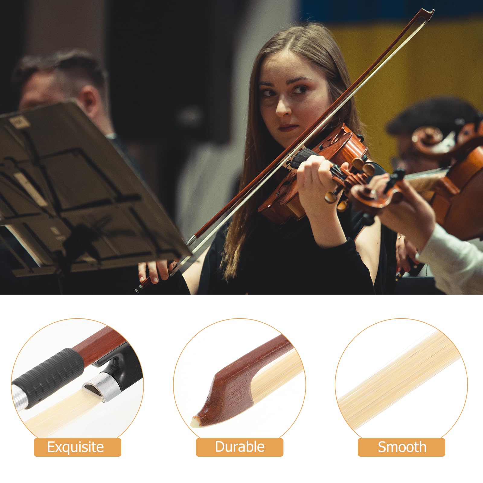 TOYANDONA Archet De Violon Archet De Guitare De Violon Professionnel En Bois De Remplacement De En Bois De De Bien Équilibré Pour La