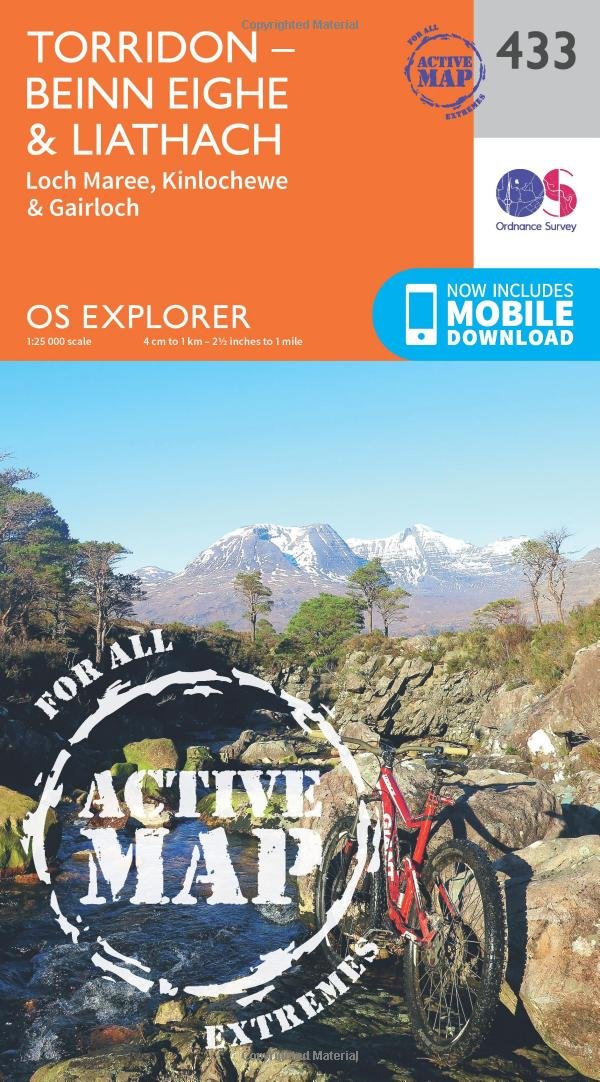 Torridon – Beinn Eighe & Liathach Map | Weatherproof | Loch Maree, Kinlochewe & Gairloch | Ordnance Survey | OS Explorer Active Map 433 | Scotland | Walks | Hiking | Maps | Adventure