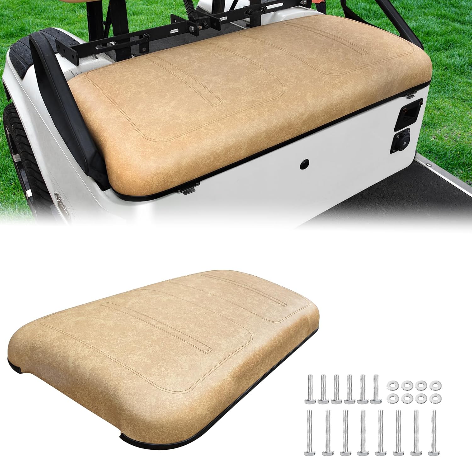 Golf Cart Front Seat Bottom Replacement Cushion Assembly for EZGO TXT Medalist 1994-2013 Models