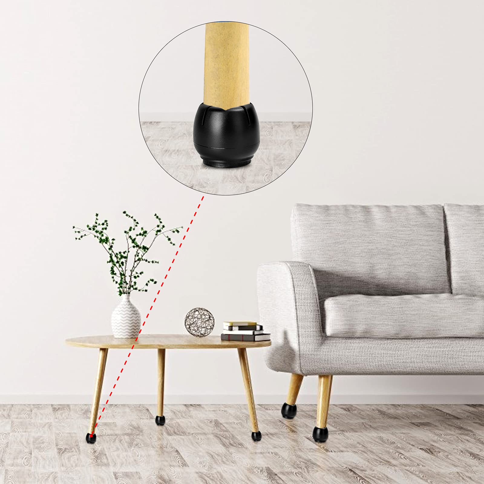 32 Piedini In Gomma Per Sedie - Antiscivolo, Per Gambe Tonde 12-16 Mm - Foto 8