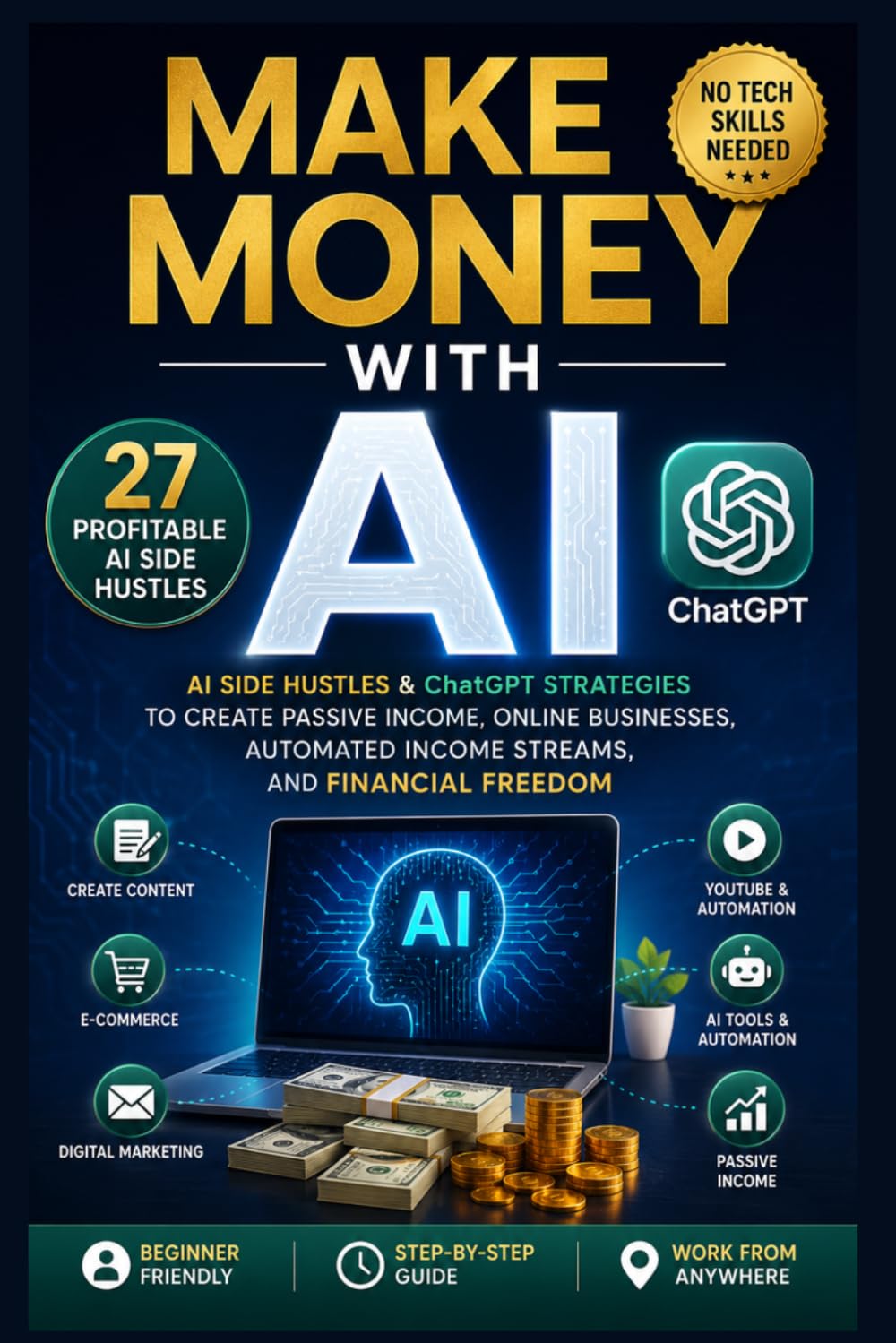 Make Money with AI: 27 Profitable AI Side Hustles & ChatGPT Strategies to Create Passive Income, Online Businesses, Automated Income Streams, and Financial Freedom