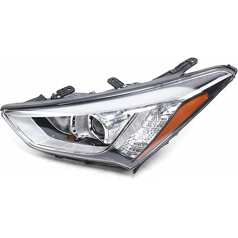 Photo 1 of Halogen Headlight Assembly Fit for Hyundai Santa Fe 2013 2014 2015 2016, Not Fits Sport Models, Driver Side (Left)