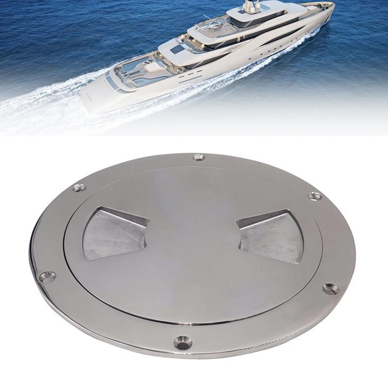 YINZINR 316 Grade Stainless Steel Inspection Deck Plate, 6inch Round Boat Access Hatch Cover/Deck Plate/Inspection Hatch, for Marine Boat Yacht Truck RV