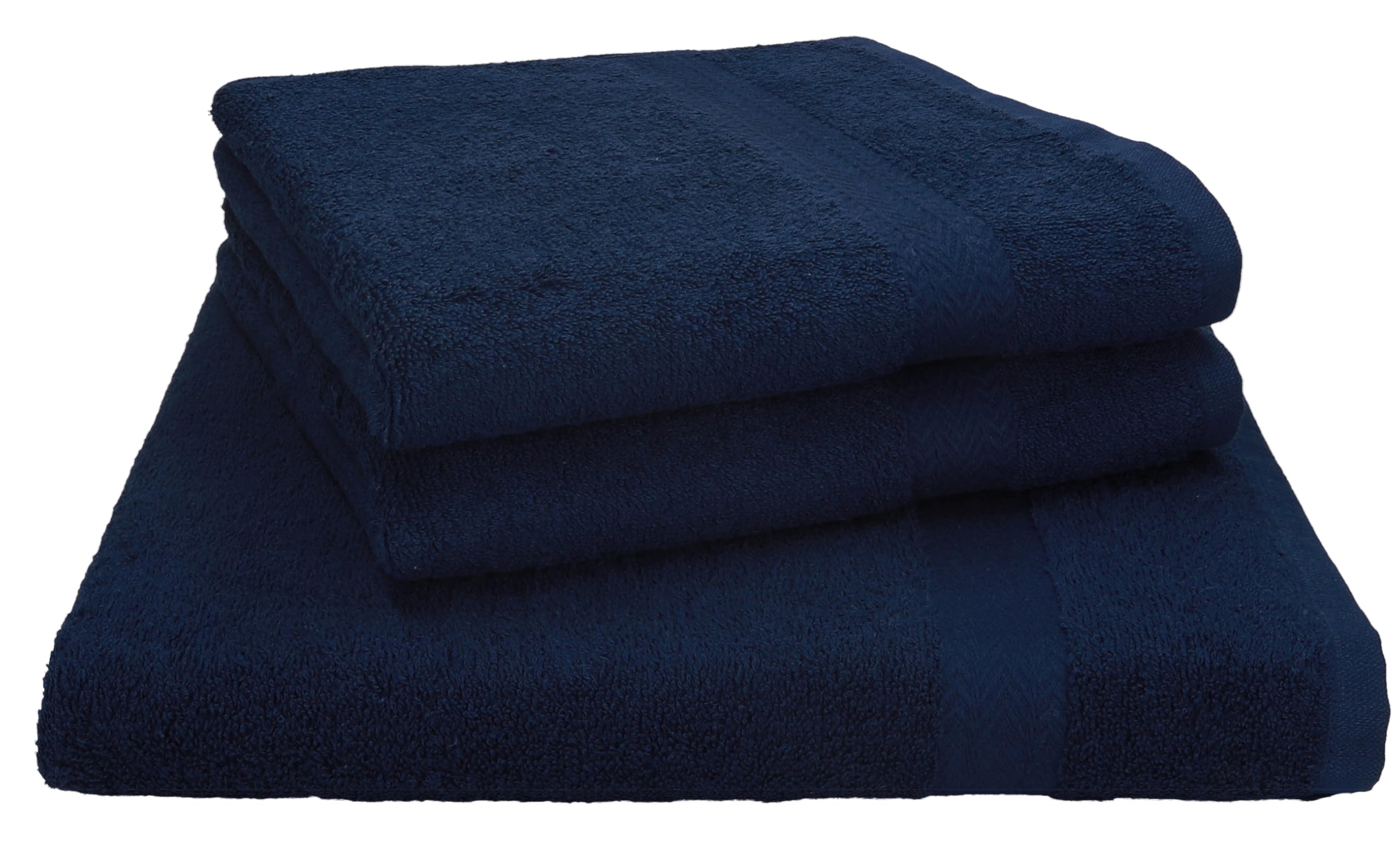 Betz 3-TLG. XXL Saunatuch Set Premium 100% Baumwolle 1 Saunatuch 2 Handtücher Farbe dunkelblau