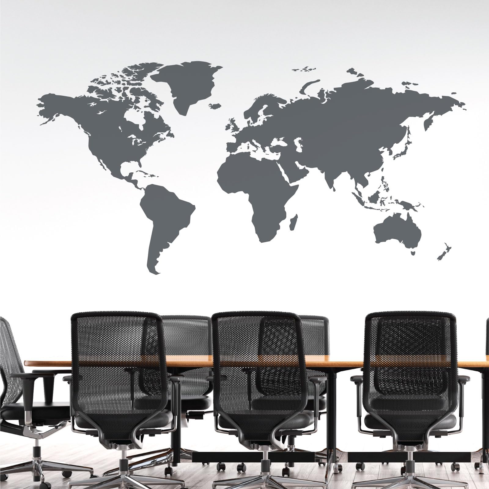 World Map - Wall Art Sticker [Large] [Dark Grey]