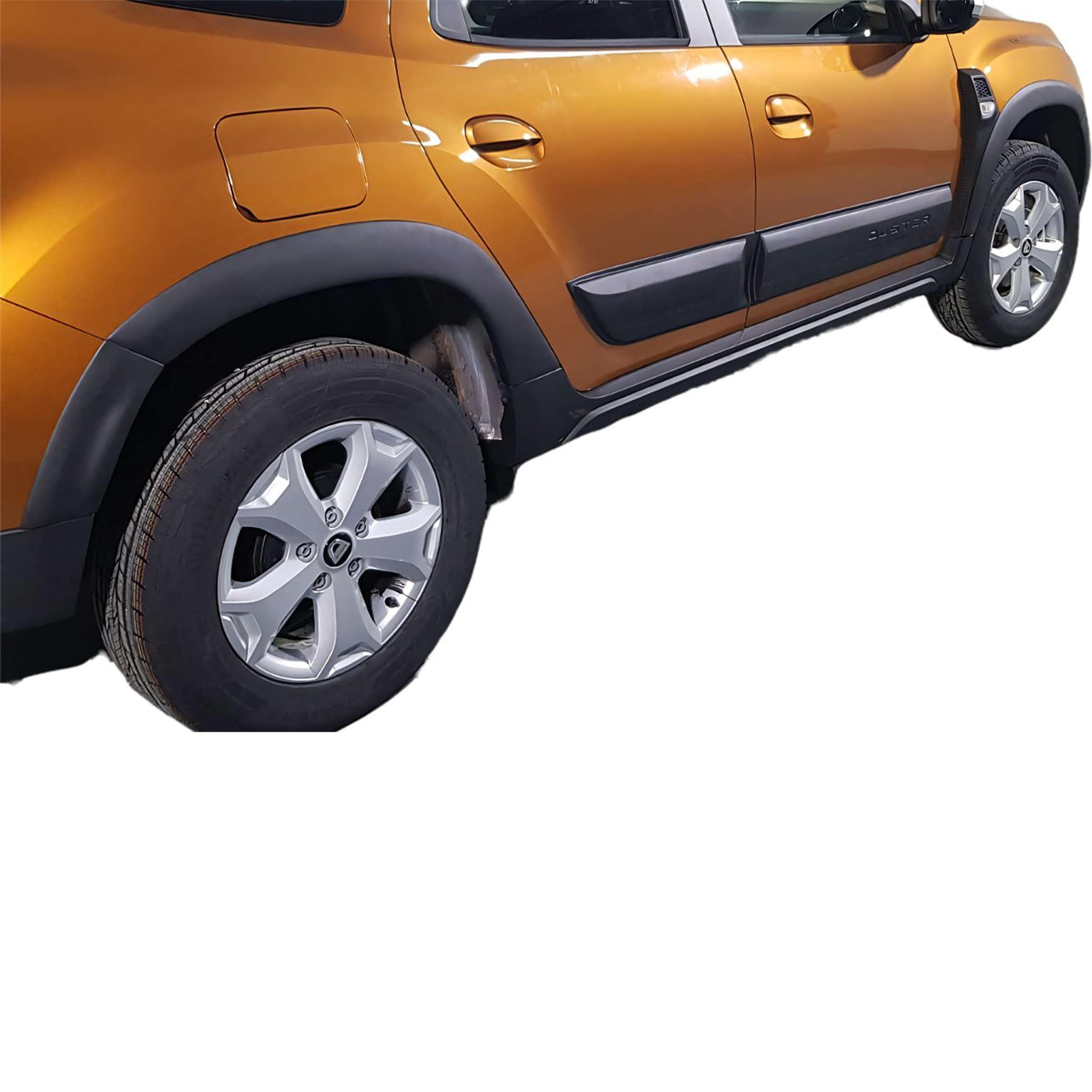 INLY 8 Pezzi Passaruota Protezione per paraurti Parafanghi e protezione veicolo Strisce di Protezione per laterale Protezione veicolo carrozzeria Kit NERO ABS compatibile con Dacia Duster (2018-2024)