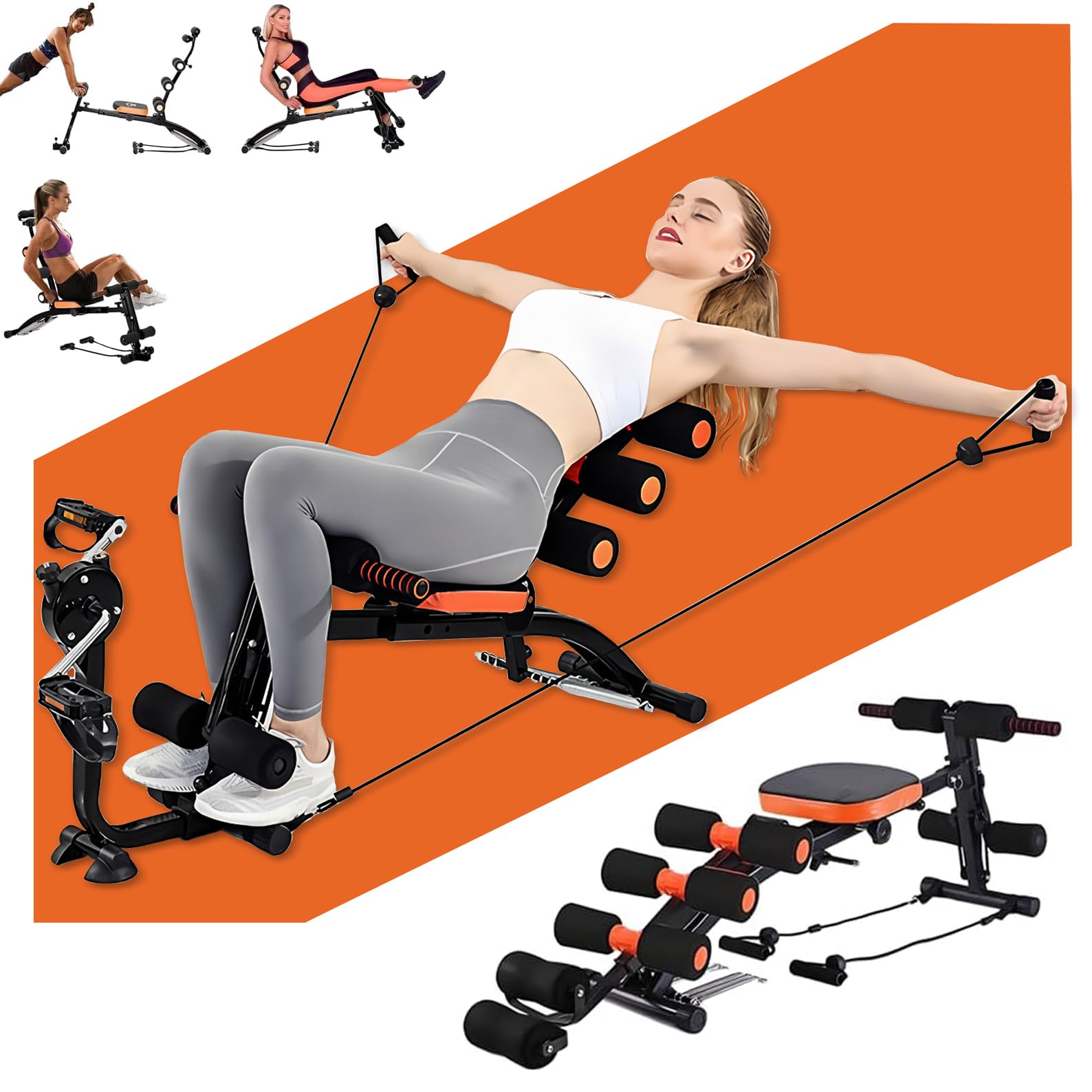 BEUDUOQI Ab Workout Bench, Multi-Functional Adjustable Ab Machine, Core Leg Sit Up Exercise for Home Gym, Ab Crunch Machine, Abdominal Trainer Chair for Full Body Workout