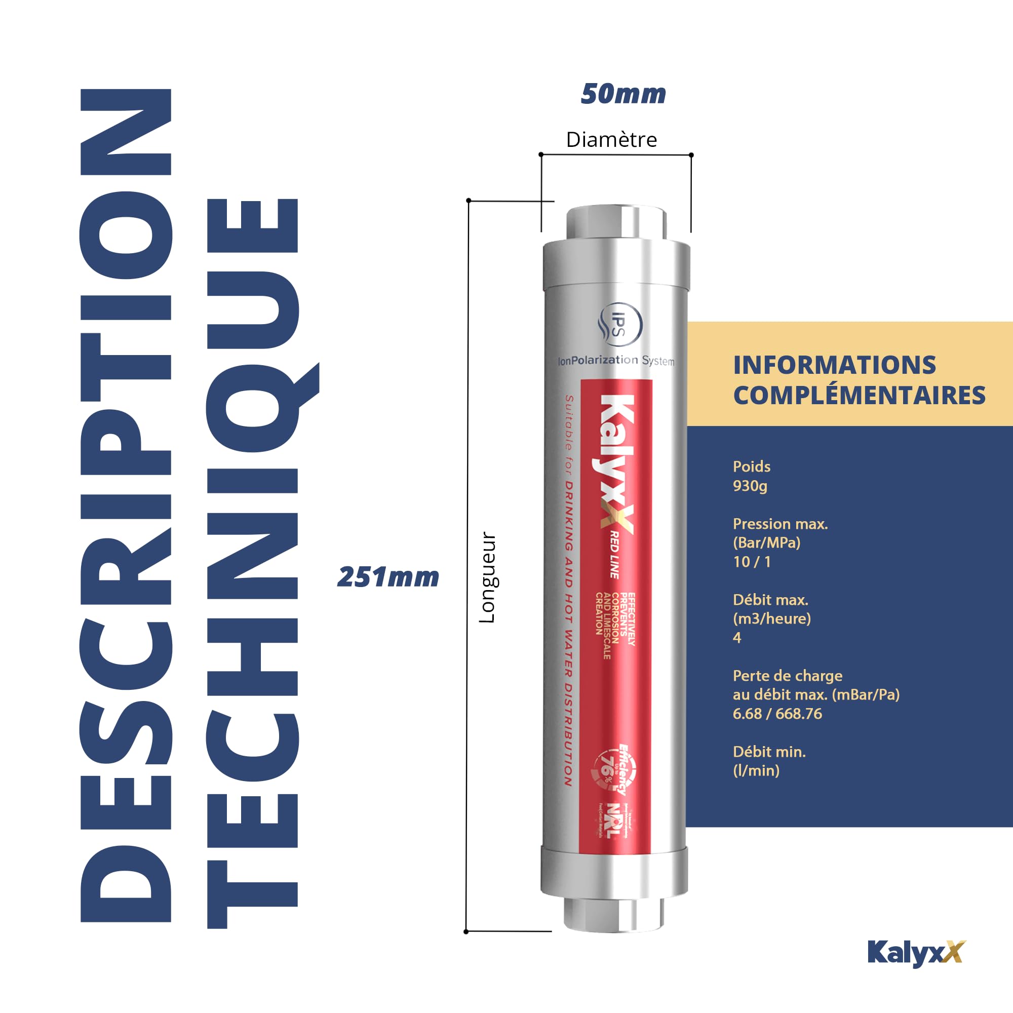 Swiss Aqua Technologies | Adoucisseur d'eau Anticalcaire Innovant IPS Kalyxx RedLine G 1" Femelle IPSKXRG1 | Réduction Calcaire | Installation Facile | Sans Entretien | Technologie TGP Écologique
