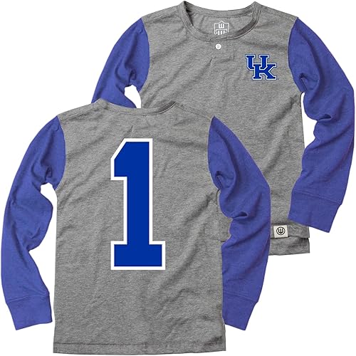 Miniatura 8 de Wes and Willy Camisa Henley de béisbol de manga larga para niños y jóvenes