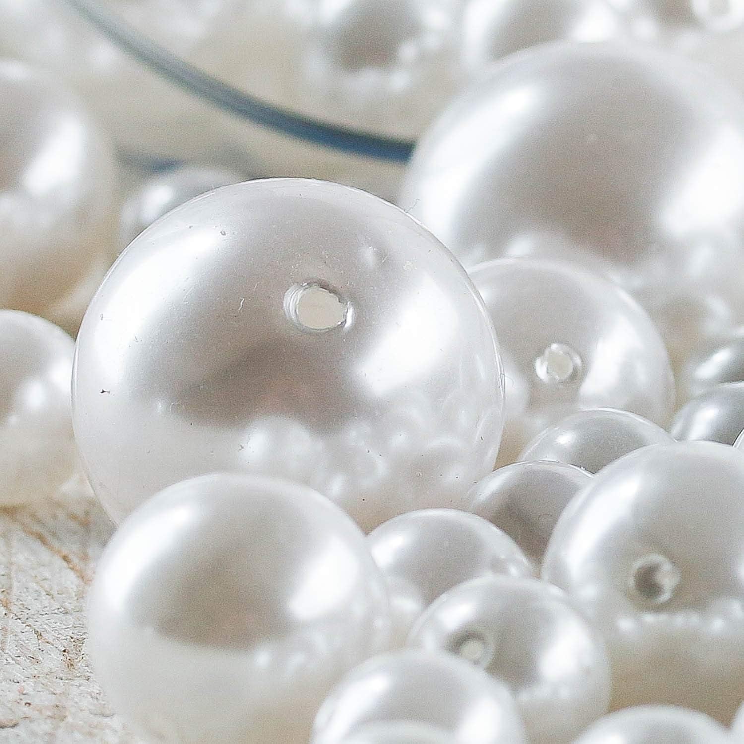 Factory Direct Craft Assorted Size White Faux Pearl Beads for Elegant Vase Fillers or Table Scatter - Unique Decorative Beads for Weddings, Centerpieces and More