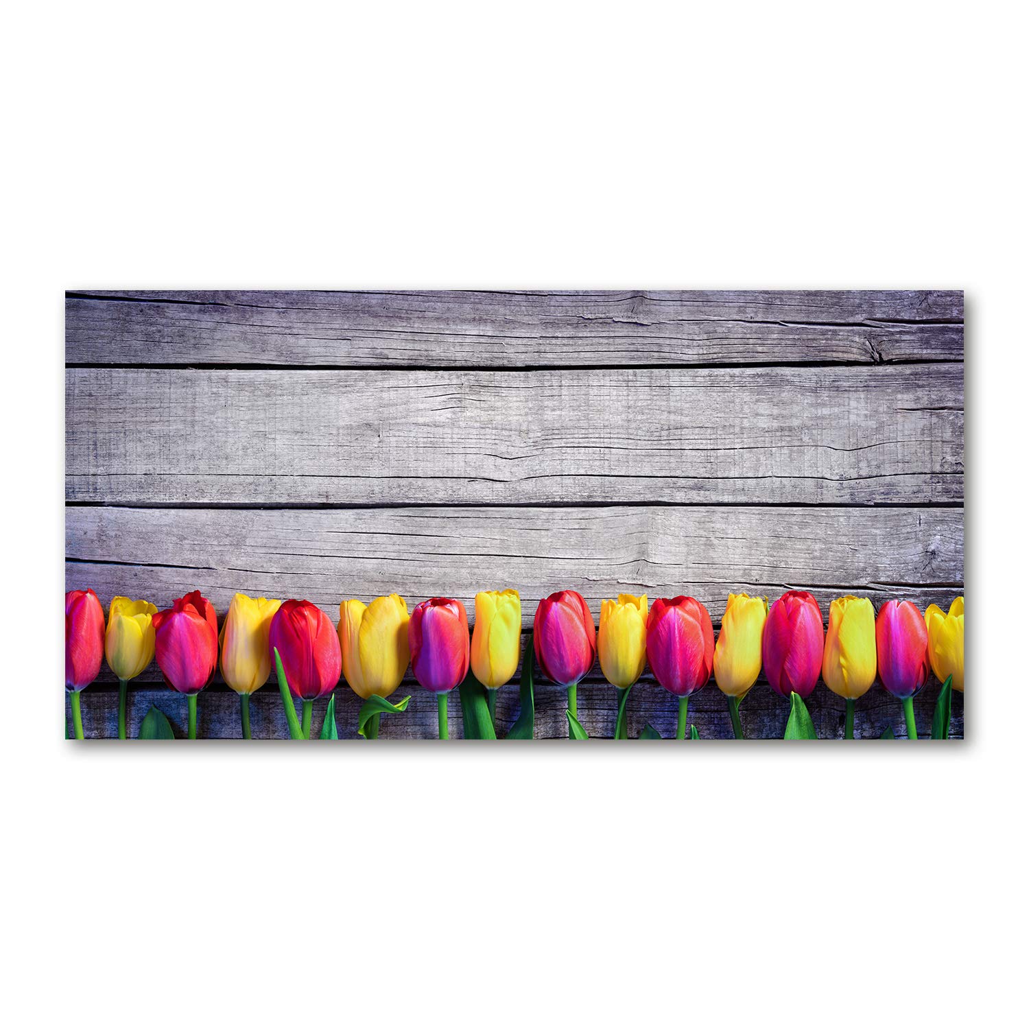 Déco mural acrylique tulipes Tulup 120x60cm tableau verre plastique