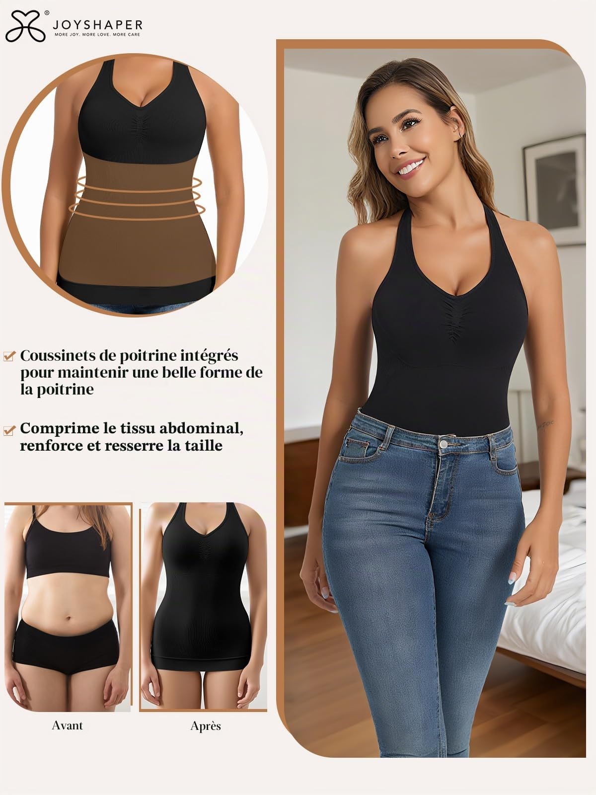 Joyshaper Hauts Sculptants Femme Débardeur Gainant Ventre Plat Gaine Haut Sculptant Body Shaper Tank Top