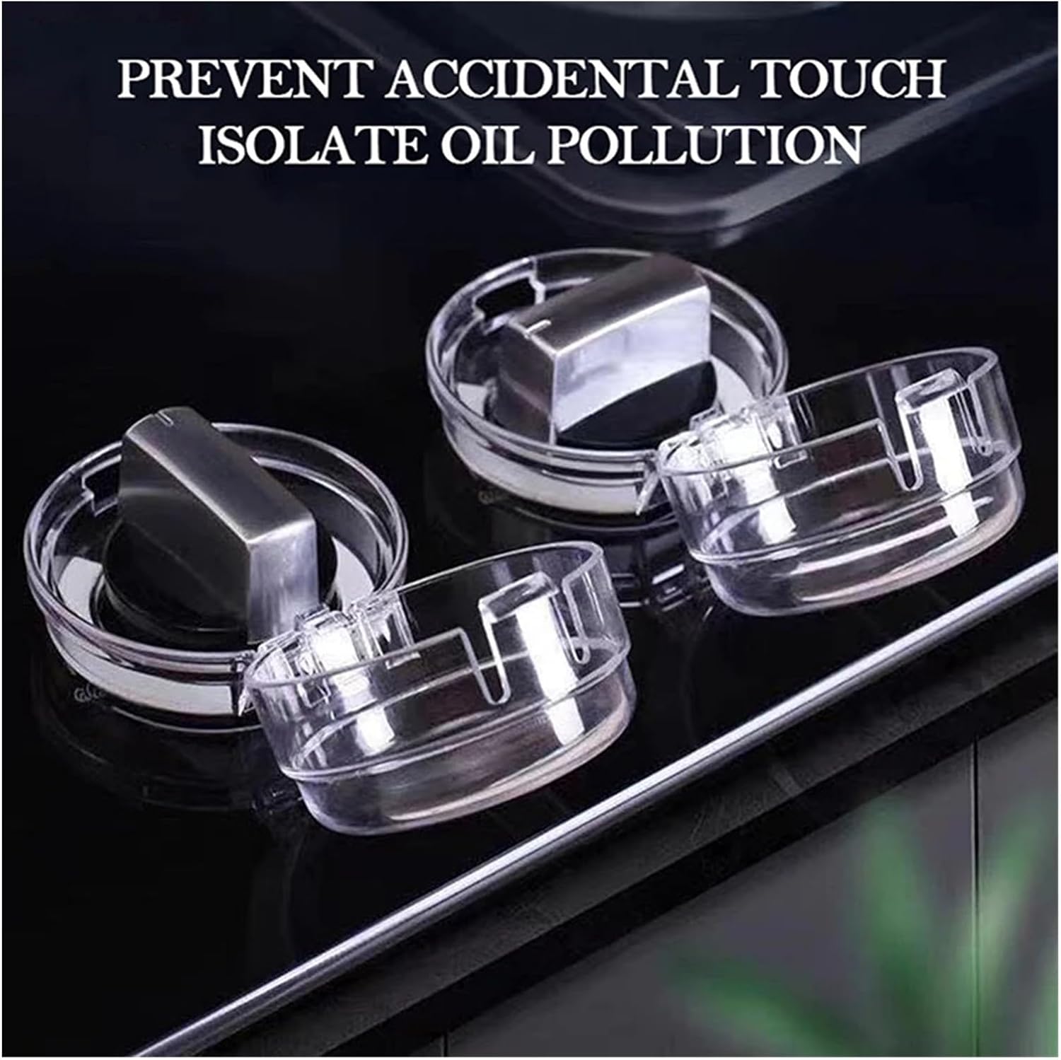 2/4/8 Pack Gas Stove Oven Knob Cover Padlock Cover Lock Protector Kitchen Safety Protection Switch(Transparent-8PCS)
