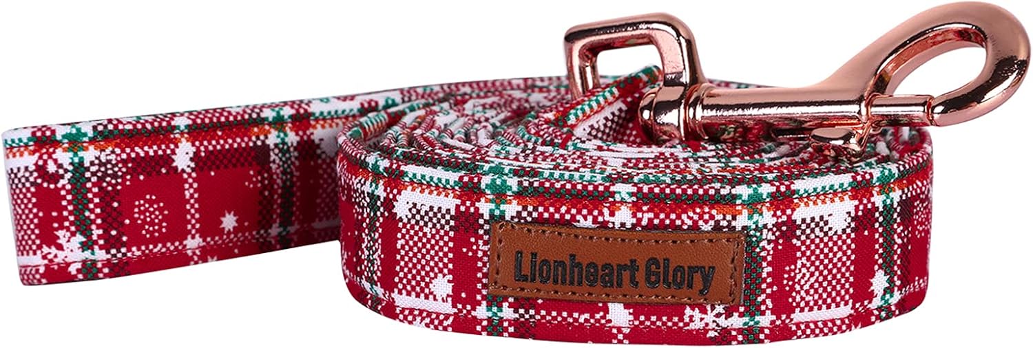 Lionheart glory Strong Dog Leash Christmas Plaid Durable
