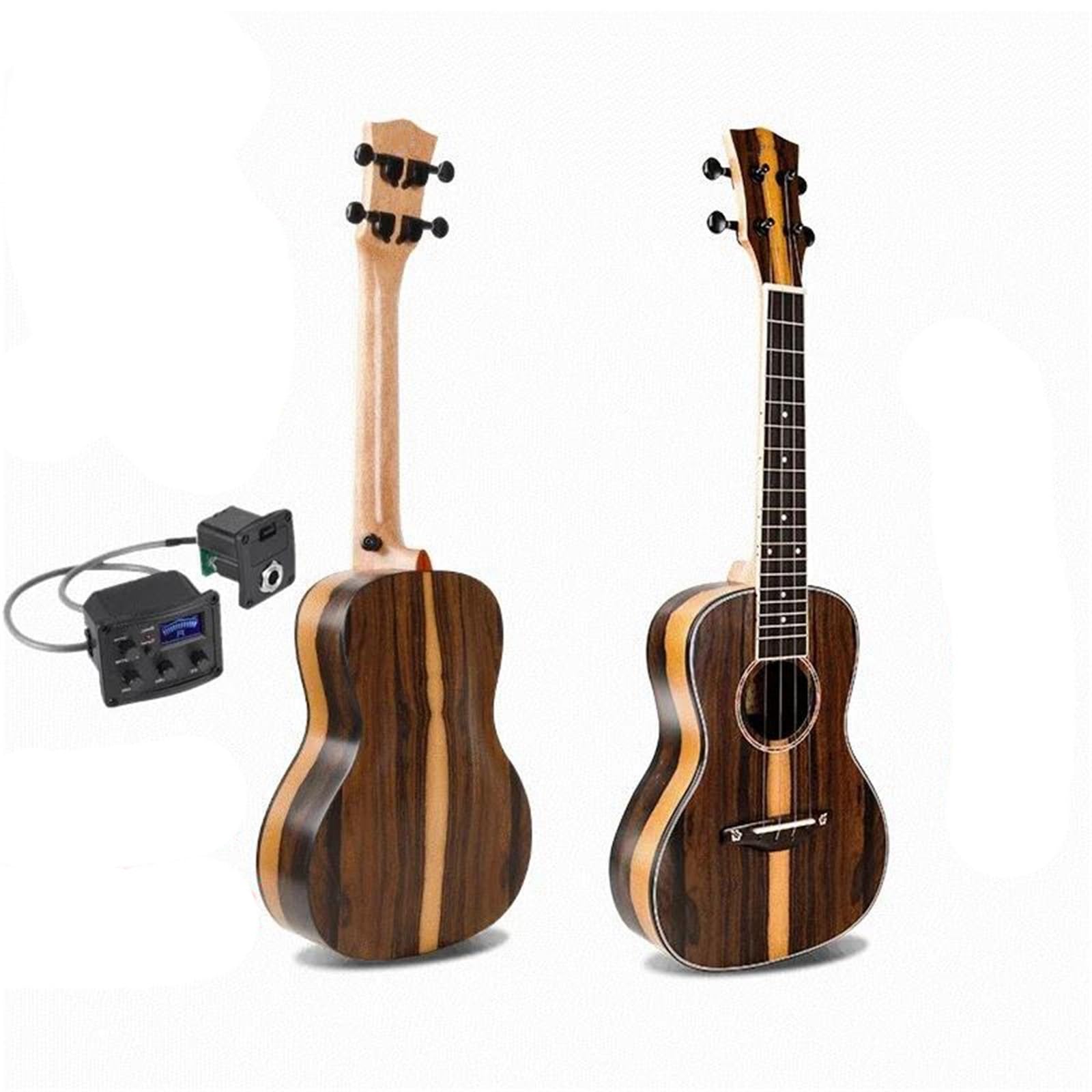 ukulele Ukulele 21 23 26 Cali Heban Mini Elektryczny Sopran Koncert Tenor Gitara Akustyczna 4 Struny Ukulele Przetworniki Vintage Matowy(B,26)