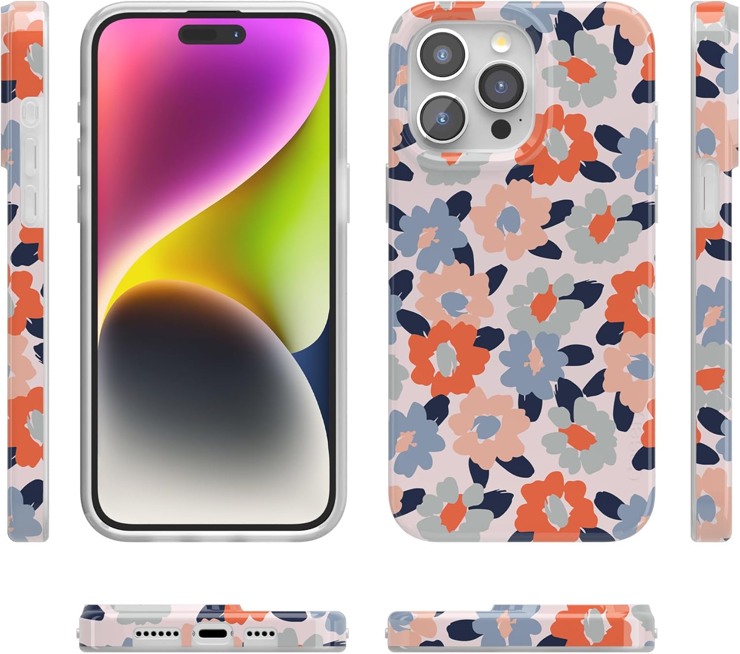 Casely iPhone 14 Pro Max Case | Field of Flowers | Pastel Floral | Compatible with MagSafe | Classic Ultra Slim Design