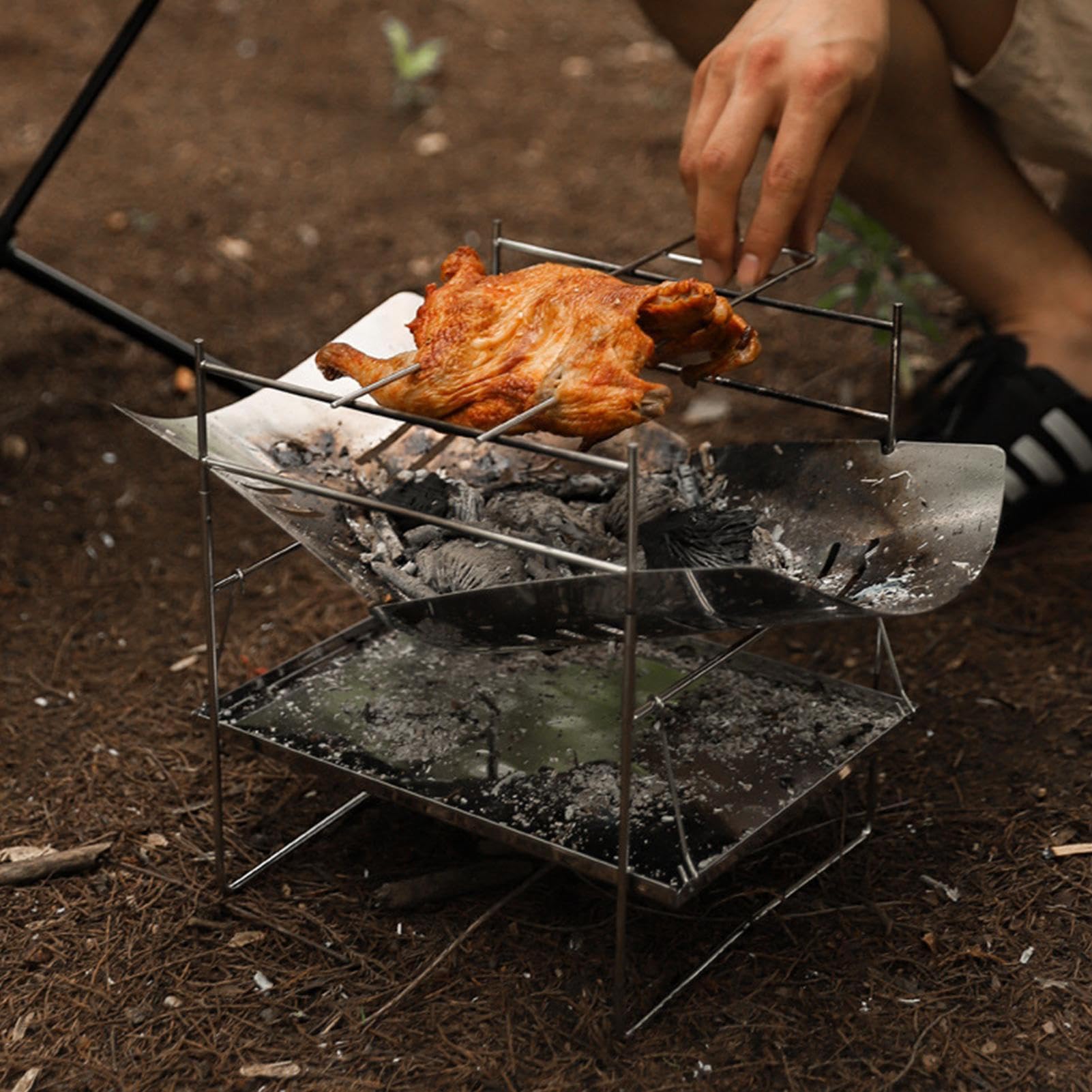 Poêle À Bois - Poêle À Bois Portable Léger,Grill Pliant Léger pour Randonnée Pêche Pique-Nique en et Cuisine en Extérieur
