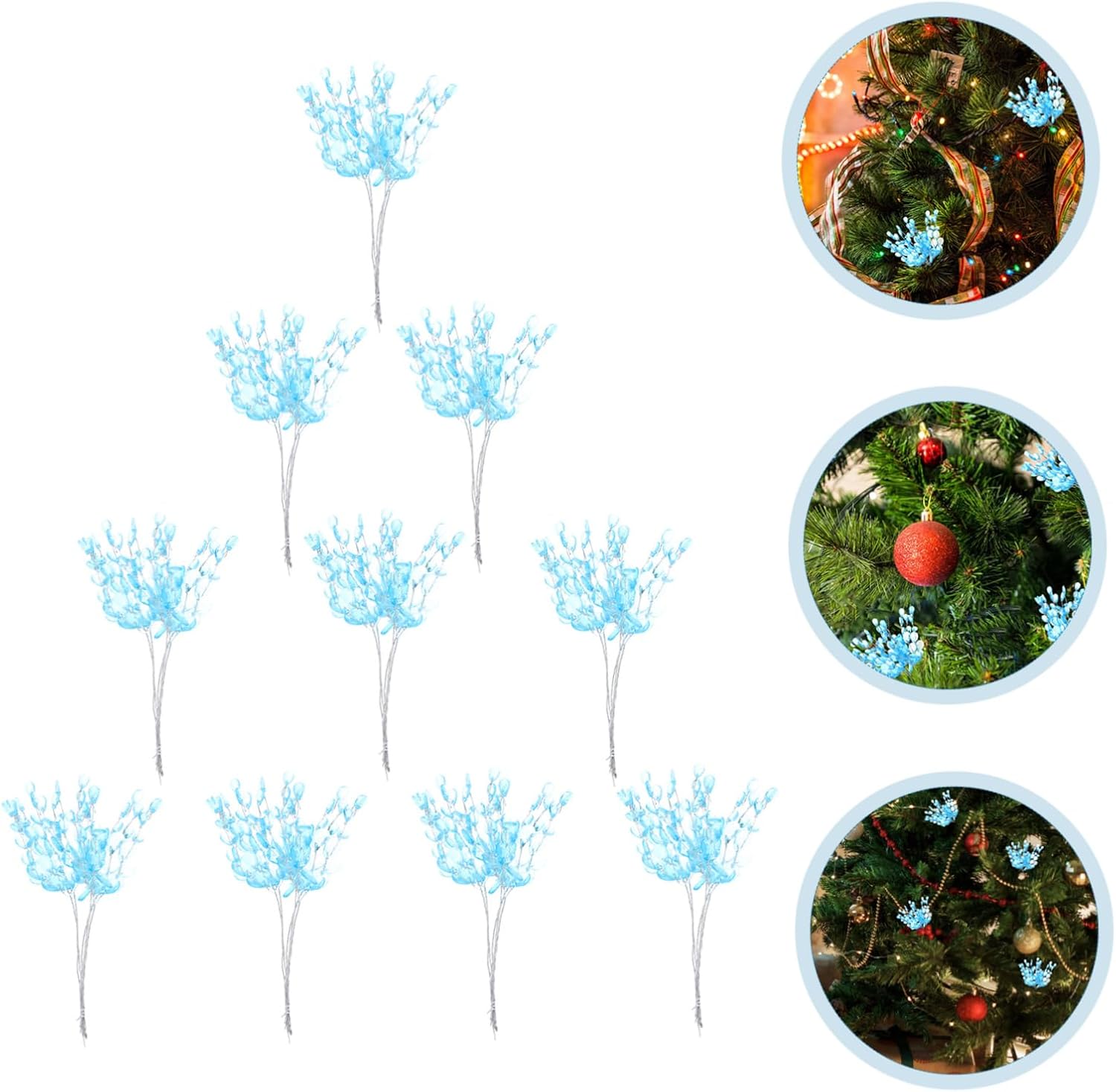 SOLUSTRE 50pcs Simulated Water Drop Decorative Branches for Xmas Tree Reusable Ornaments for Holiday Decorations for Living Room Shopping Centers Design