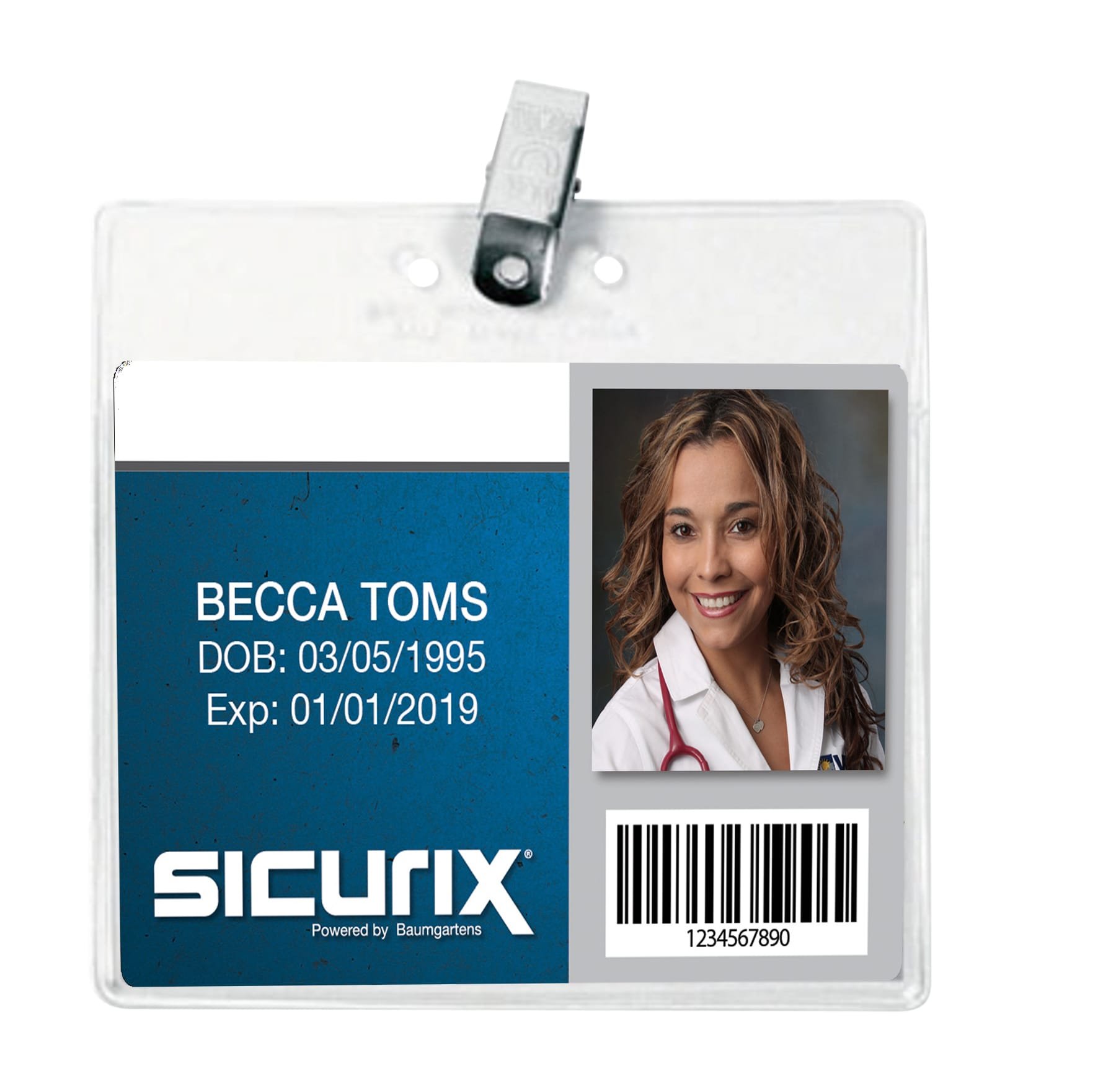 SICURIX(R) Convention Size Badge Holders, Horizontal, 50 Pack, Clear