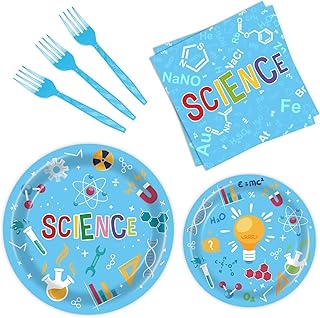 96 Pcs Science Birthday Plates - Science Party Supplies & Decorations
