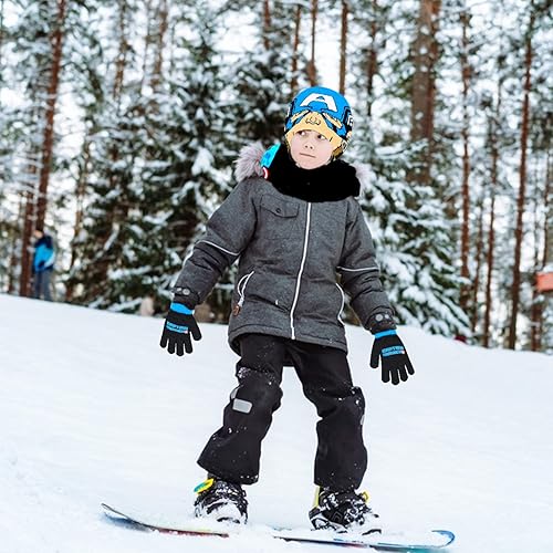 Miniatura 5 de Marvel Avengers - Juego de 3 pañuelos y guantes de nieve para niños, suave y cálido gorro con pompones, bonito uso al aire libre para niños y niños