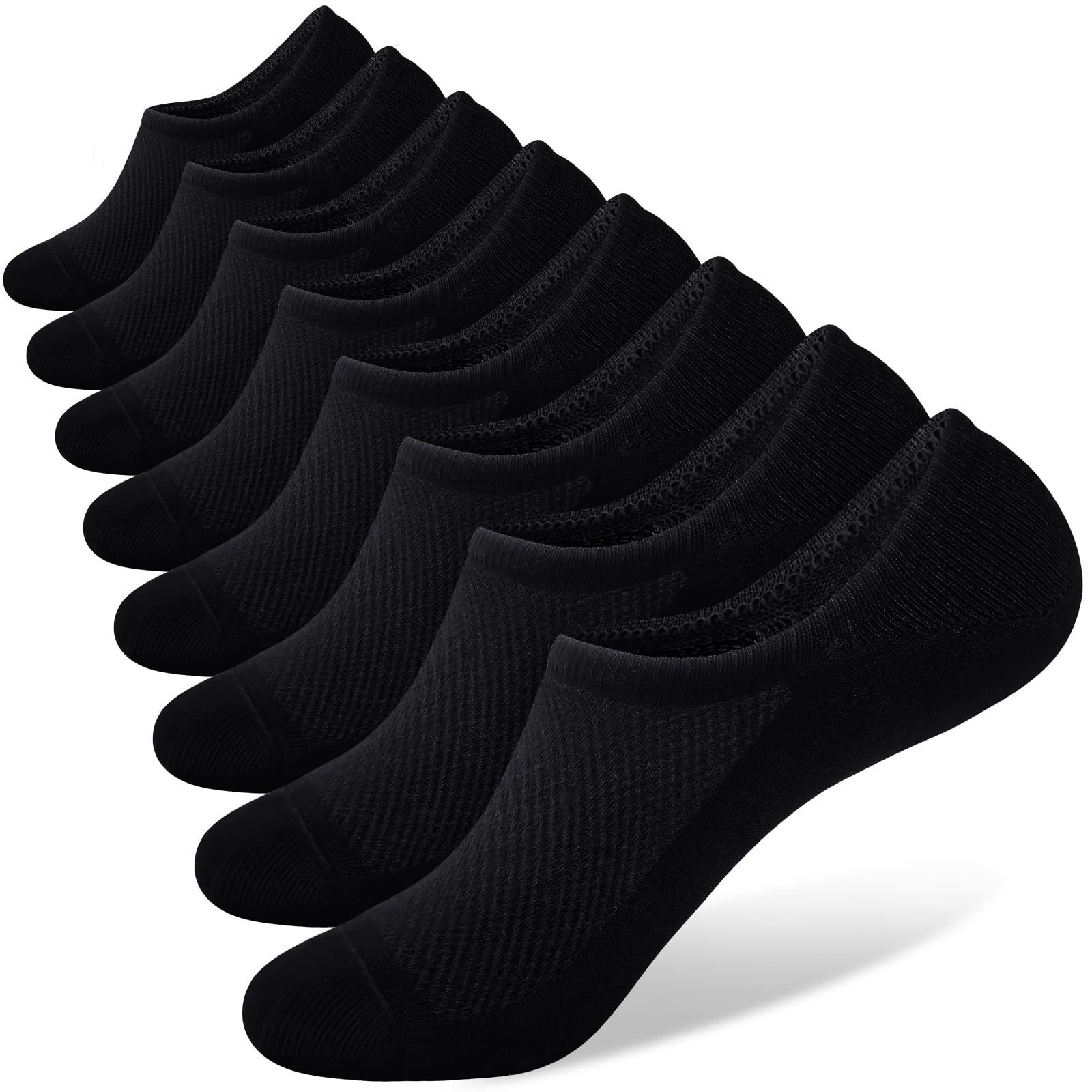SIXDAYSOX No Show Socks for Men 6/8 pack Cotton Thin Low Cut Non Slip for Loafer Flats Sneakers 5-8/9-11/12-15