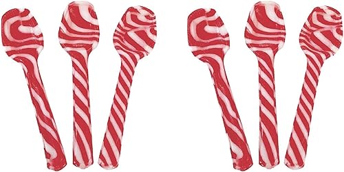 SAVYT Candy Cane Peppermint Spoons - Spoons comestible - Chocolate caliente y café - Regalos de Navidad a granel para niños, relleno de bolsas de