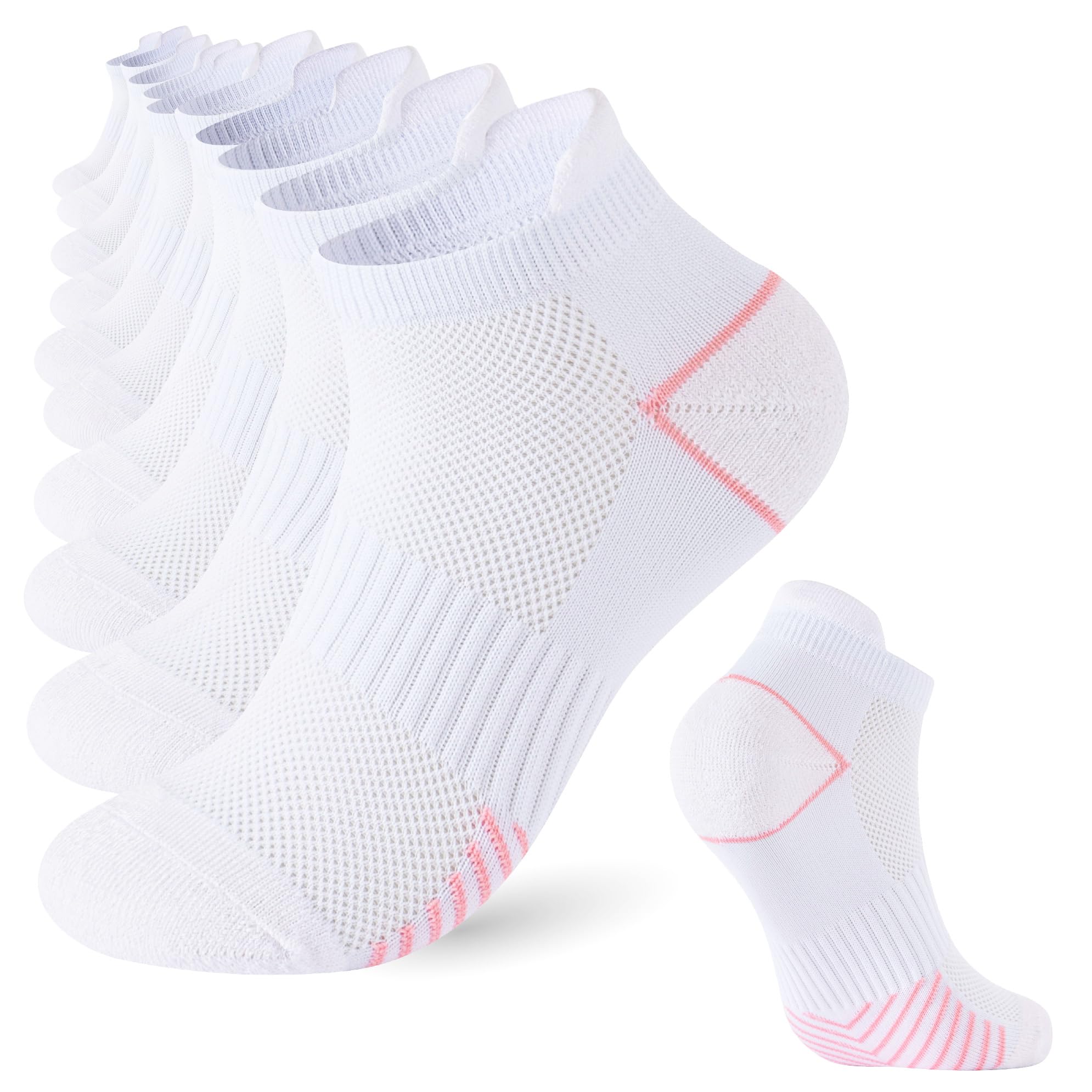 The Essentials Wardrobe Women's 10 Pack White 10Pk Performance Trainer Liner Socks - Uk 4-8/Eu 37-42 - White