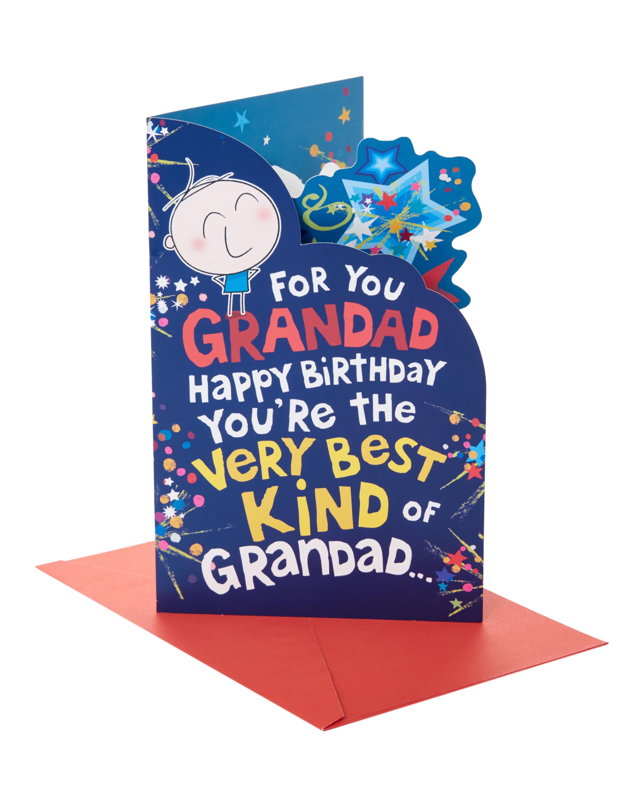 UK Greetings | Birthday Card for Grandad | Happy Birthday Gifts | Him, Boys, Men | Cute Design | With Envelope | 14.9x22.9cm
