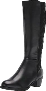 Propet Womens Talise Zippered Casual Boots Knee High Mid Heel 2-3" - Black
