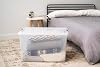 Iris Ohyama USA 132 Quart Large Storage Box Utility Bag Organizing Container Box with Buckle Lid for Storing Clothes, 1 Package, Transparent
