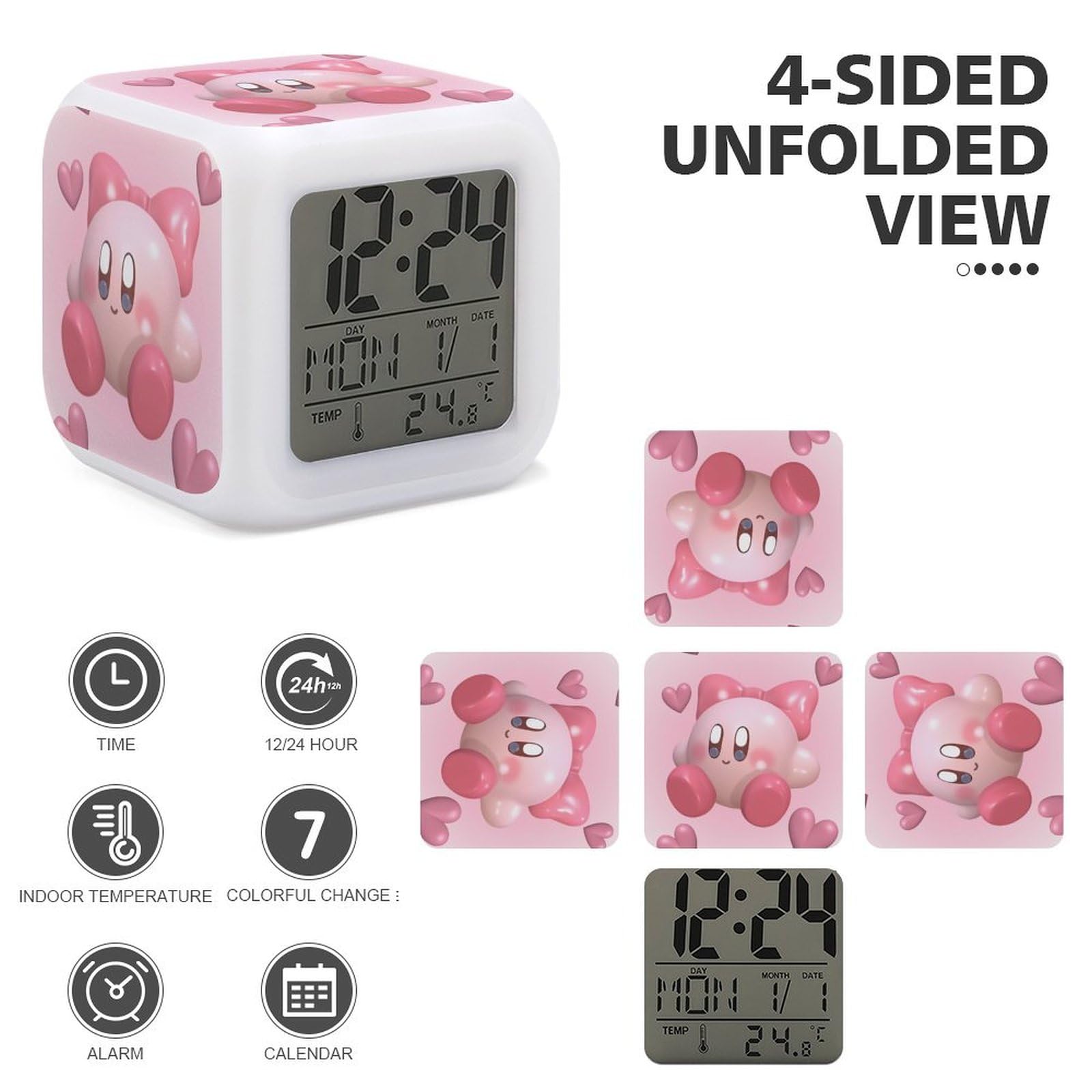 Amazon.co.jp: 星のカービィカラフルな色が変わる警報時計目覚まし時計