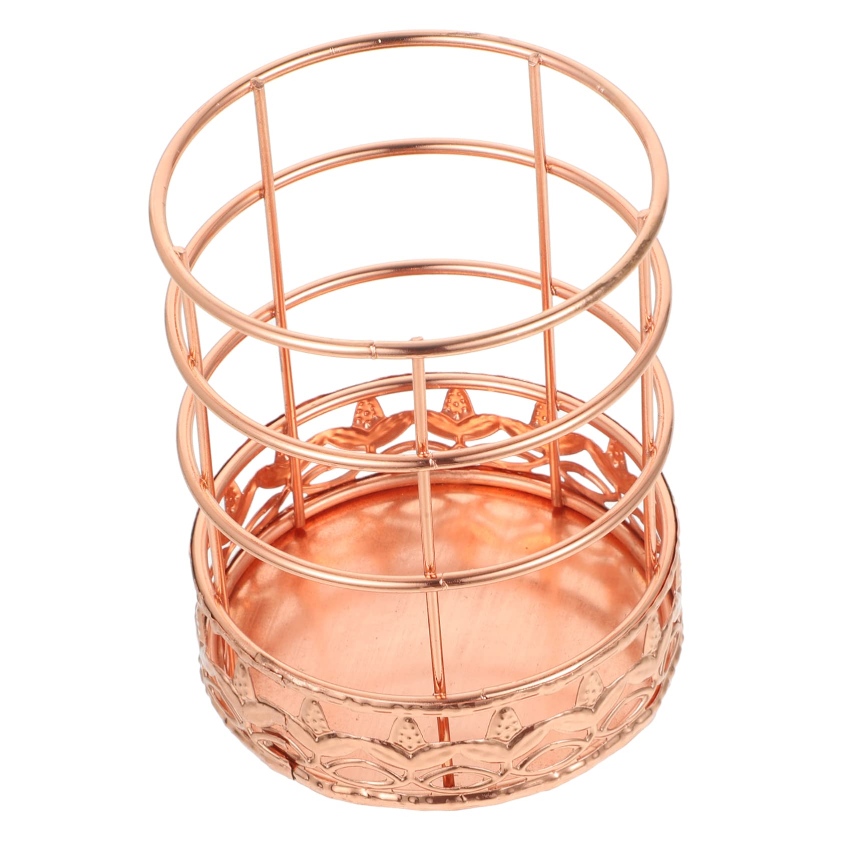 Gadpiparty 4 Pezzi portapenne in oro rosa Cartoleria multifunzionale Titolare organizer da scrivania e archiviazione organizer da tavolo per scrivania ferro battuto Rose Gold