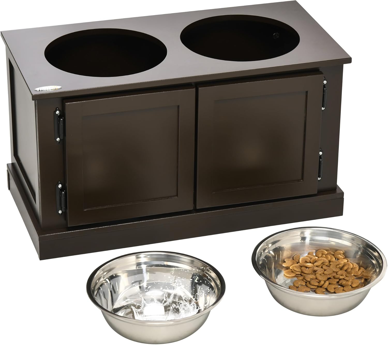 PawHut Large Storage Stand Elevated Dog Bowls, Elevated Dog Food