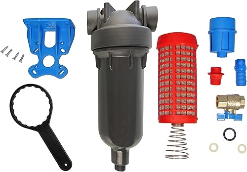 KleenWater HotSpin - Filtro de agua caliente de alta temperatura, válvula de drenaje abierta periódicamente para limpiar la pantalla, para suciedad,