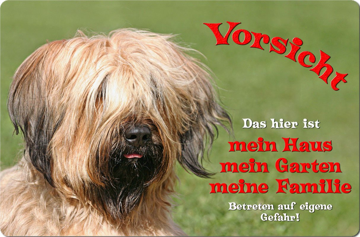 Briard Hundewarnschild Aus Aluminium – A4 Format (30,5x20 Cm) Für Garten Oder Haustür