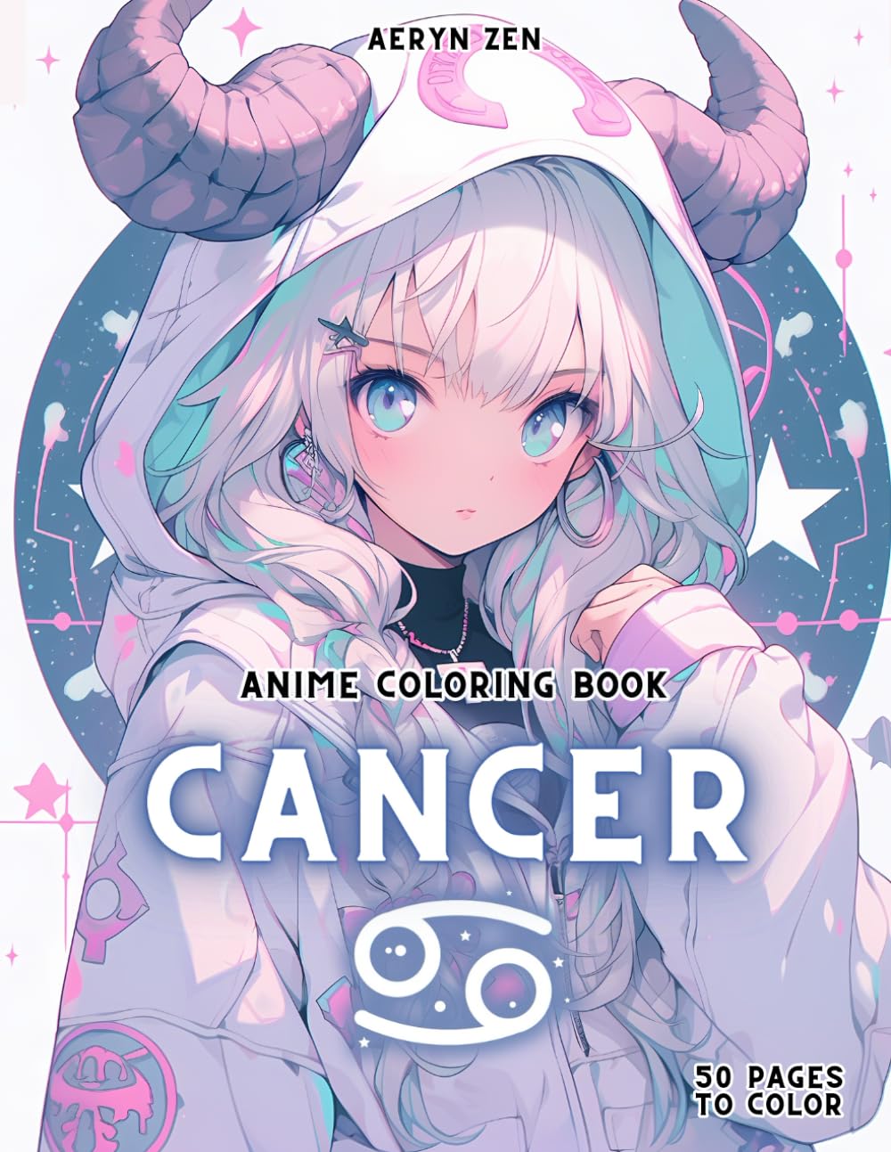 Anime Coloring Book: Zodiac Cancer: Manga Art & Anime Enthusiasts Stress Relief Adult Coloring (Anime Zodiac Signs)