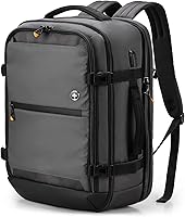 Swissdigital SD1748 43L Expandable Travel Backpack with USB Port, TSA-Friendly, 17" Laptop Sleeve, Anti-Theft - Grey