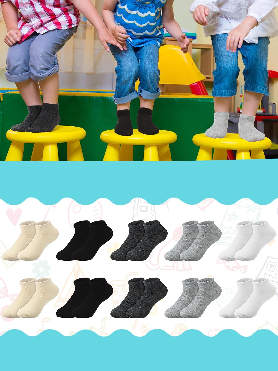 Giegxin 50 Pairs Small Socks Bulk Operation Christmas Little Socks Low Cut Ankle Mini Anklet Hose Soft Cotton Small Hose
