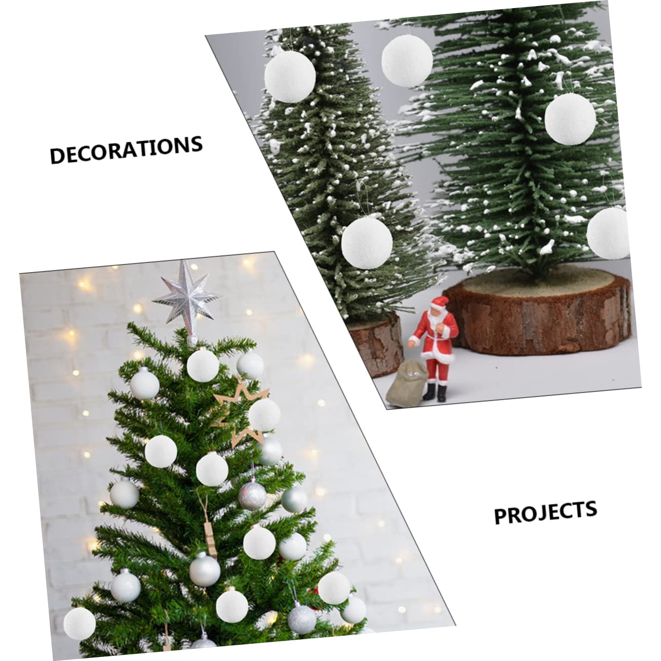 EXCEART 18 Piezas Bola De Nieve De Navidad Colgantes De Bolas De Nieve Bolas De Espuma para Manualidades DIY Bola Colgante De Navidad Bola De Navidad Artesanía Paseo El Plastico