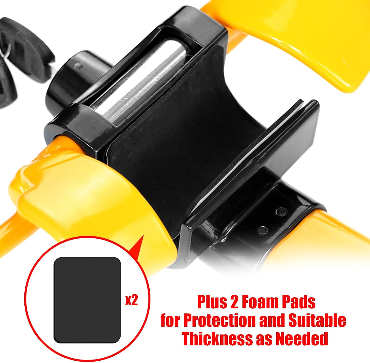 Car Steering Wheel Lock Anti Theft Locking Security Device Security T-Lock Only for Sedan CAR with Dashboard Yellow/Black 2 Keys