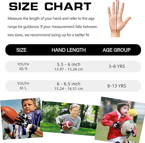 Vista 65 de Guantes de fútbol juvenil, guantes receptores juveniles, de silicona, antideslizantes, transpirables, con bandera estadounidense, experiencia