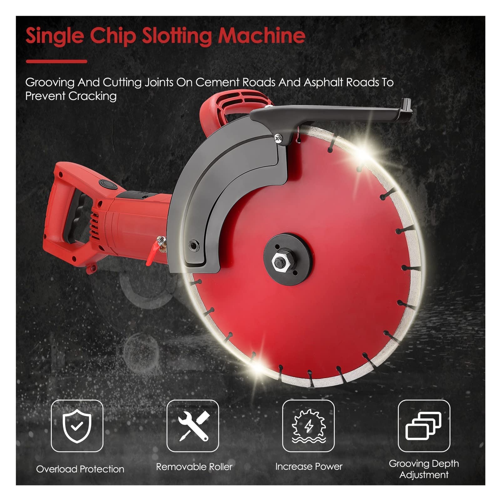 Rozadora Pared, UE Máquina de ranura de corte de la groove de la pared eléctrica 5800W 4300RPM 110mm Cemento de piedra máquina de corte