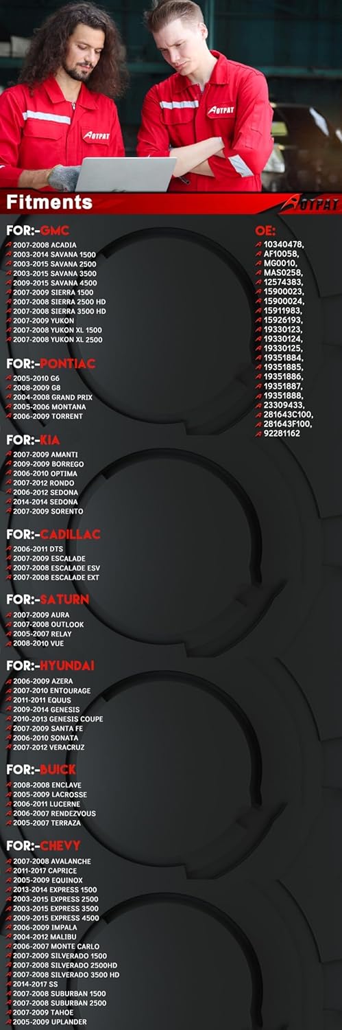 Mass Air Flow Sensor Meter fit for:-Chevy Impala 2006-2009 Malibu for:-GMC Sierra 1500 Yukon for:-Kia Optima for:-Hyundai Santa Fe for:-Buick Enclave for:-Cadillac Escalade OE#10340478