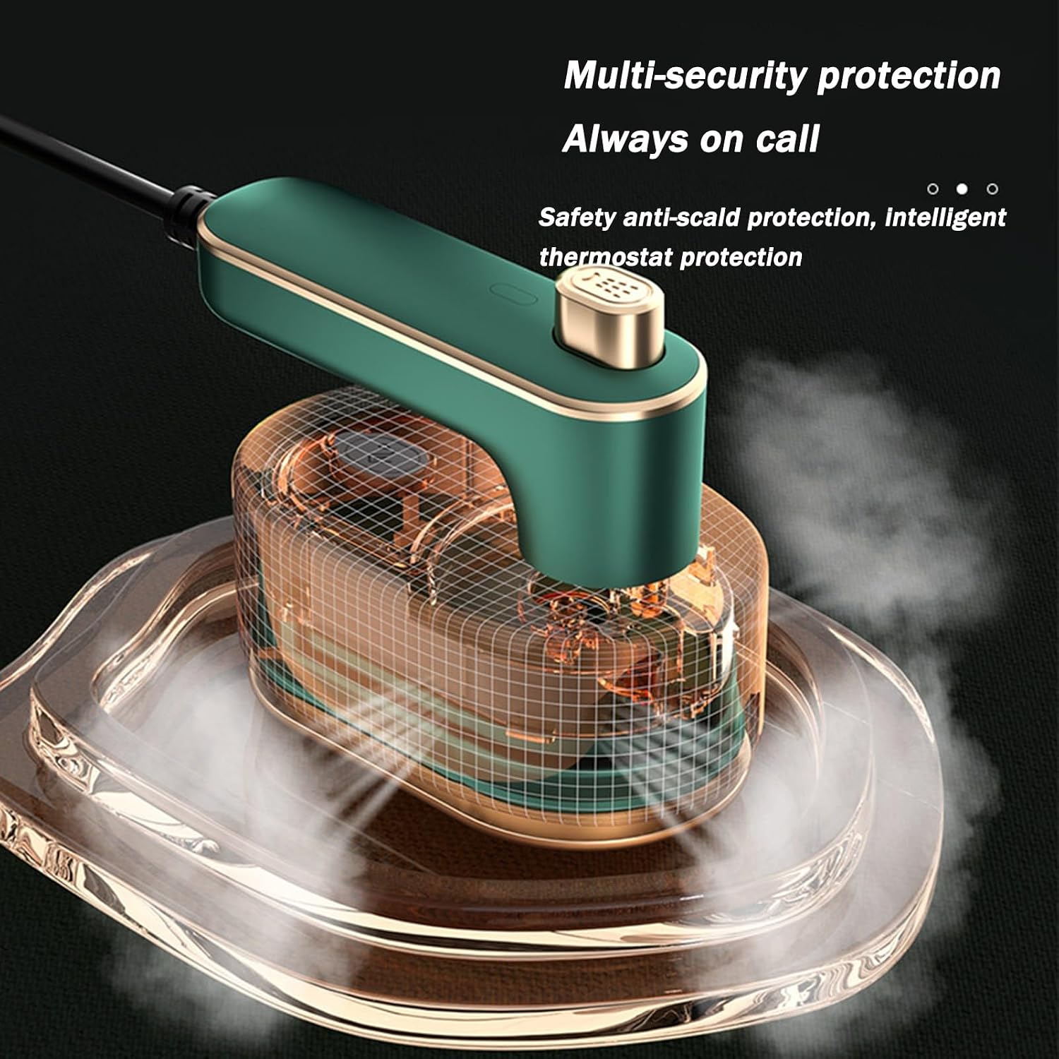 Multi Garment Steamer, Mini Ironing Machine Travel Steam Iron for Clothes,Handheld Steamer Iron Portable Iron Steamer for Business Travel and Vacations (Color : Green)