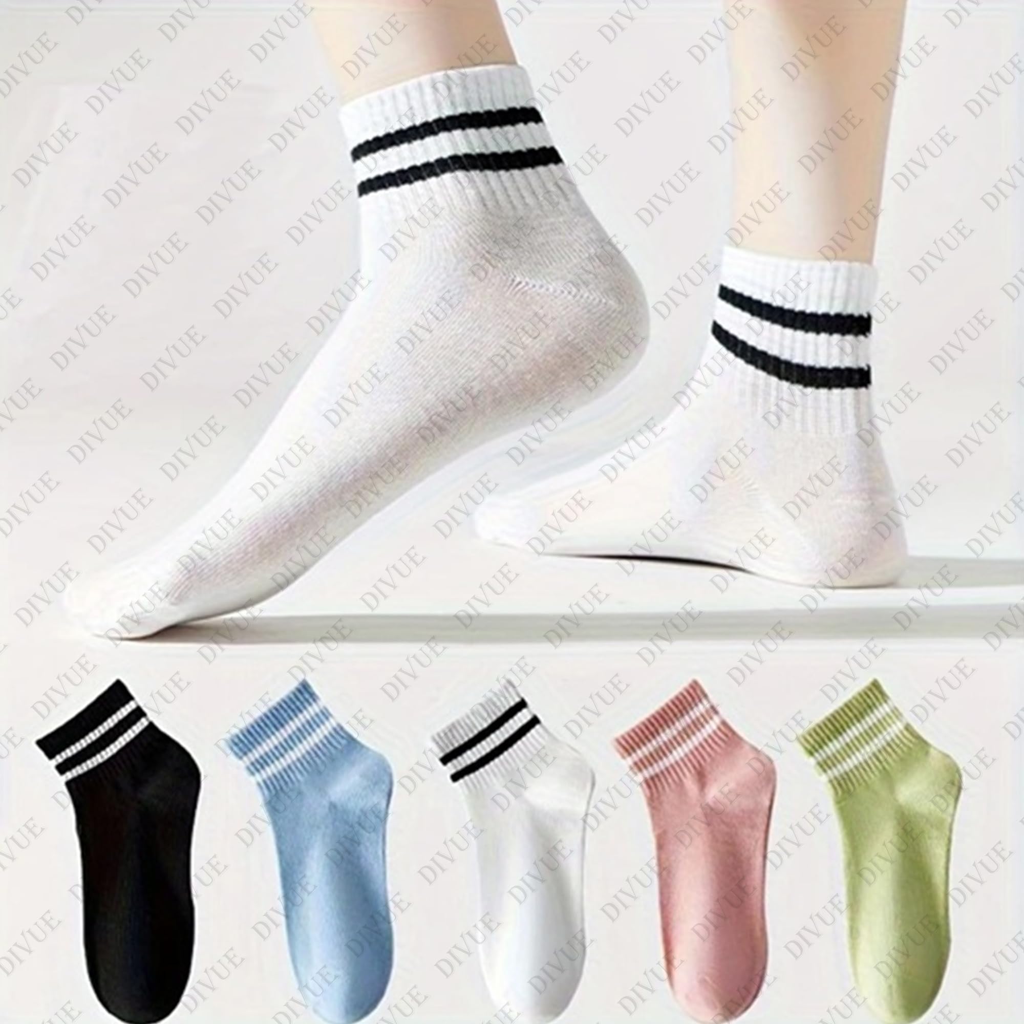 VAIDUE Girls & Women Ankle Length Cotton Socks Pack of 5 Combo | Soft Breathable Multi-Color Casual Socks for Daily Use | Comfortable Stretch Fit, Durable, Lightweight Stylish Design for Daily Wearing 2
