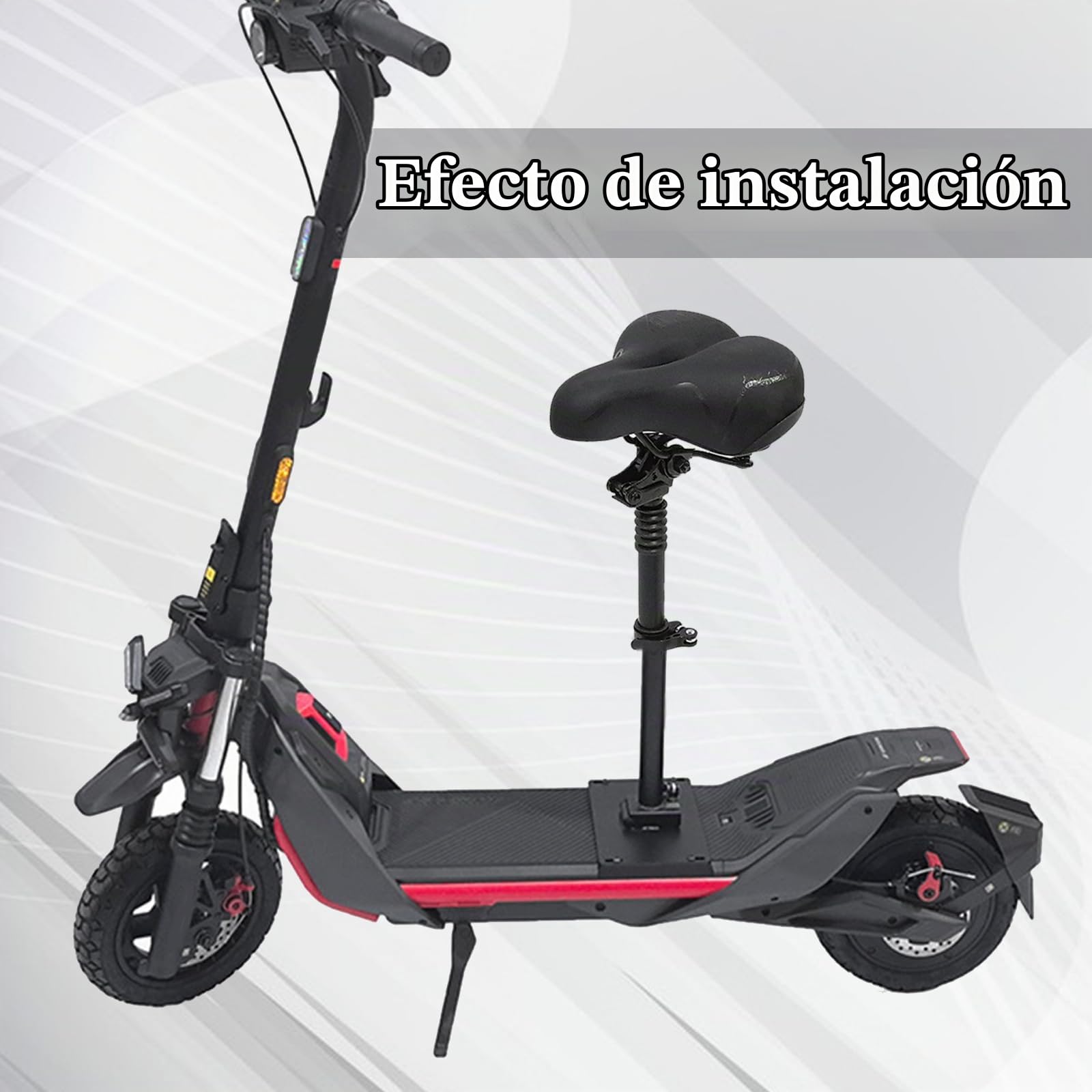Asiento para Patinete Eléctrico ZT3Pro con Amortiguación, Altura Ajustable de 45 a 65 cm Sillín Plegable para Patinete Eléctrico Homologado Ideal para Ciclismo de Larga Distancia