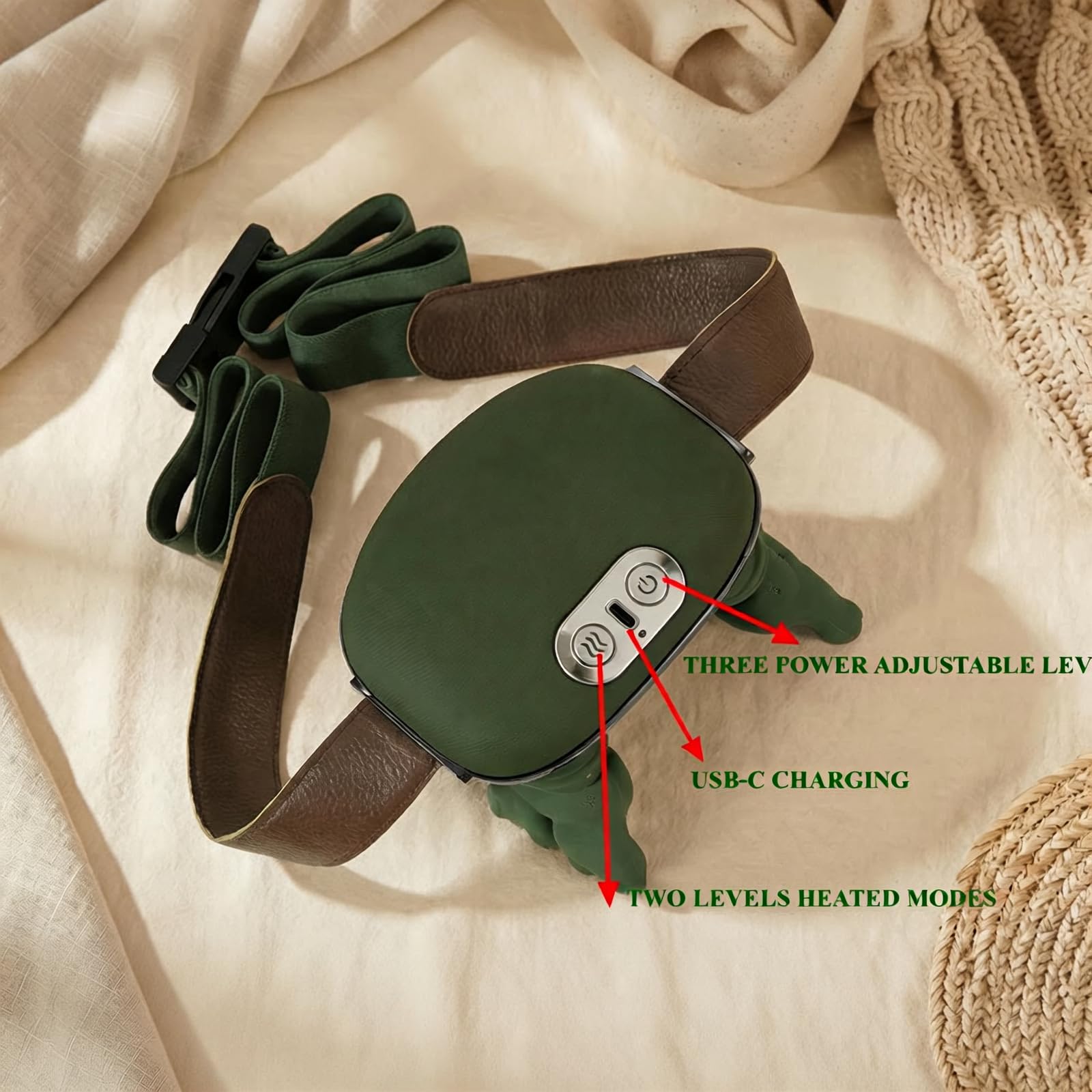 Masajeador de cuello con dedos, masajeador térmico biónico, masajeador de cuello con calor, masajeador de cuello y hombros, simula masaje de palma real para mayor comodidad, relajación muscular