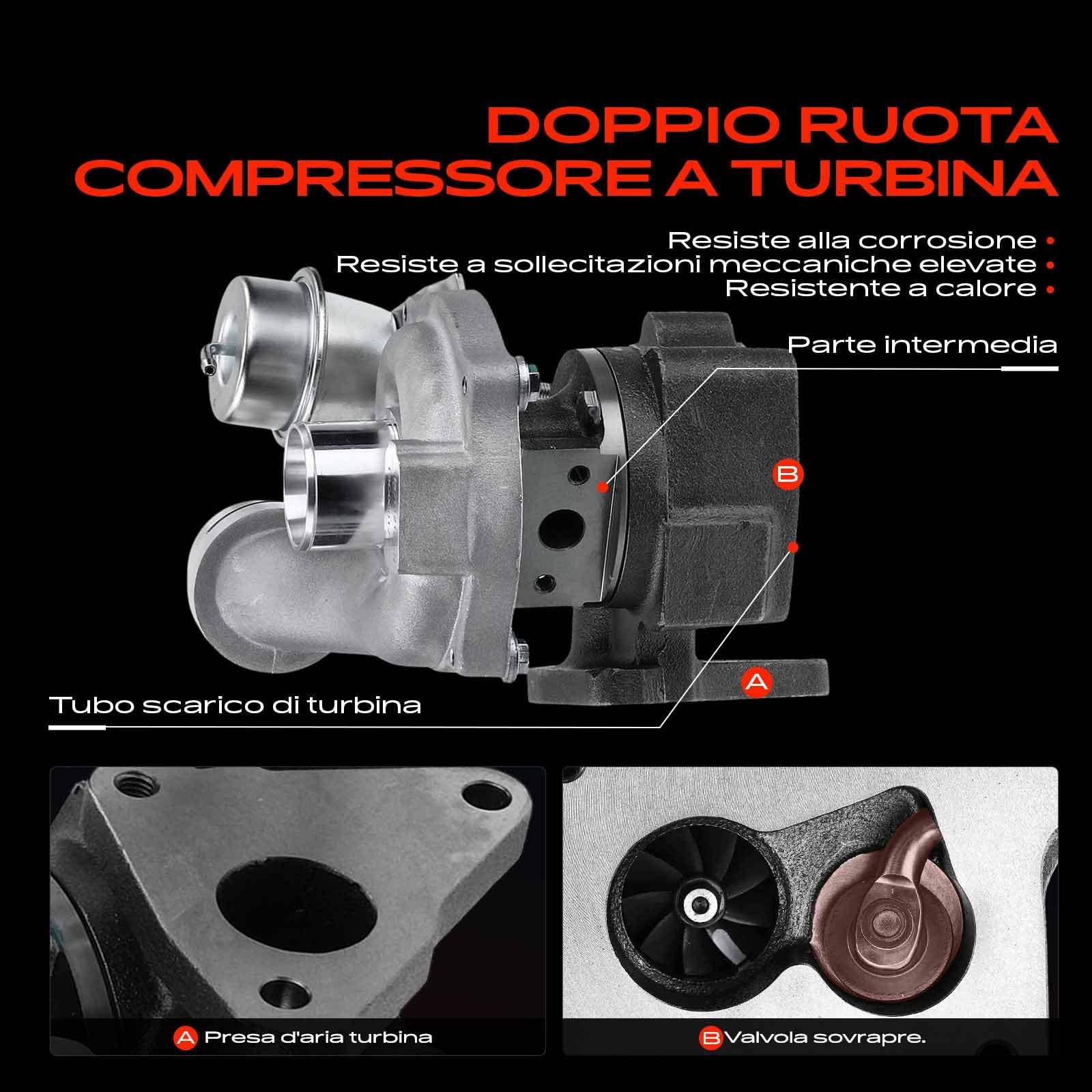 Frankberg Turbocompressore 8200889694 | Compatibile con: Scatola Kubistar X76, Logan I Estate KS, Logan I LS, Grand Scénic III JZ0/1, Clio III Grandtour KR0/1